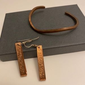 Copper Jewelry Set (Earrings and Bracelet) Never Worn!